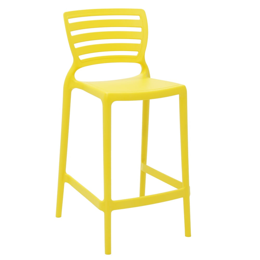 Conjunto de 4 Cadeiras Plásticas Tramontina Sofia Alta Residência em Polipropileno e Fibra de Vidro Amarelo - Imagem 4