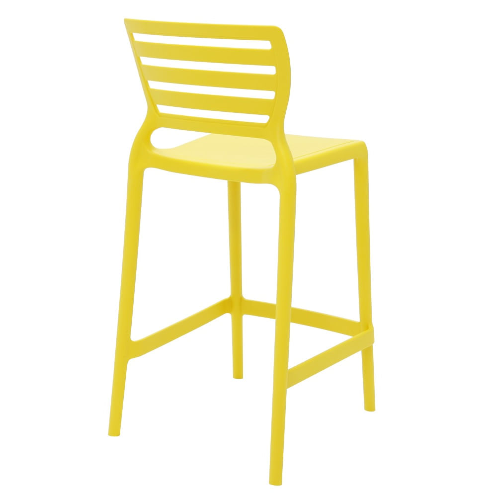 Conjunto de 4 Cadeiras Plásticas Tramontina Sofia Alta Residência em Polipropileno e Fibra de Vidro Amarelo - Imagem 5