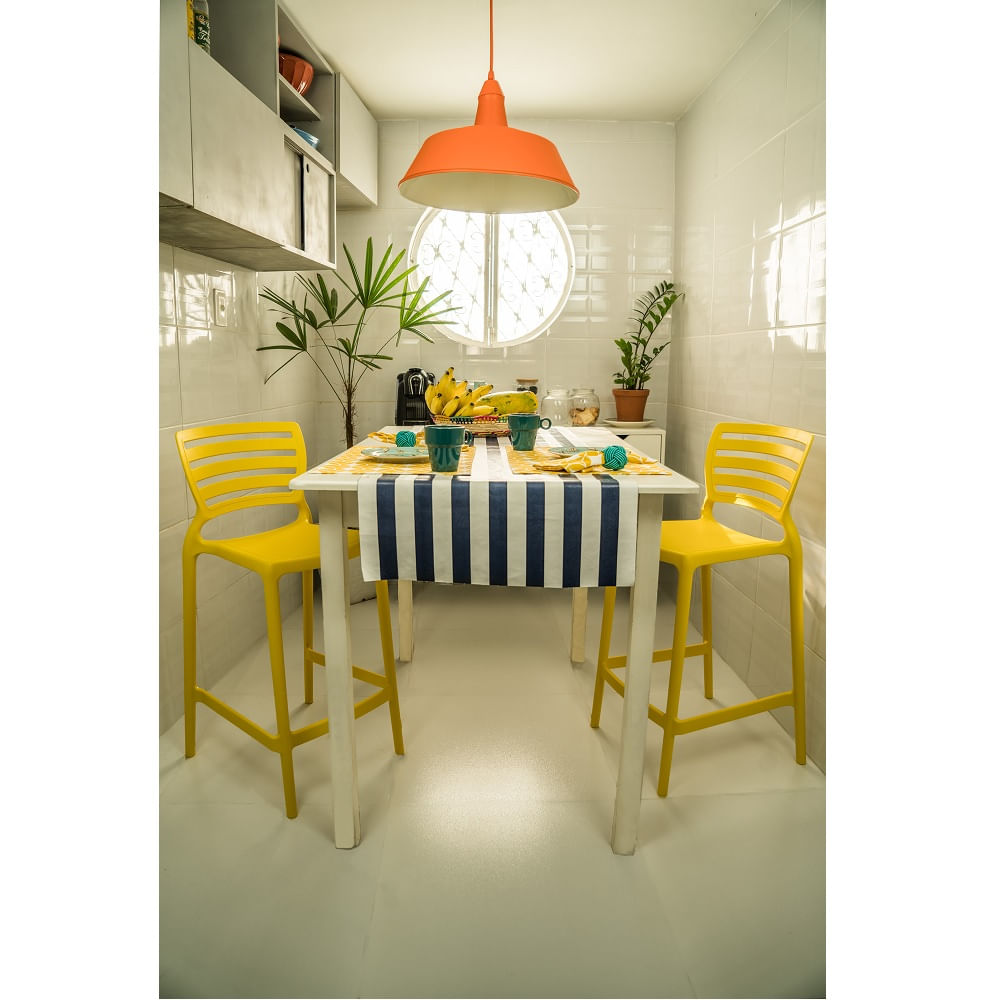 Conjunto de 4 Cadeiras Plásticas Tramontina Sofia Alta Residência em Polipropileno e Fibra de Vidro Amarelo - Imagem 7
