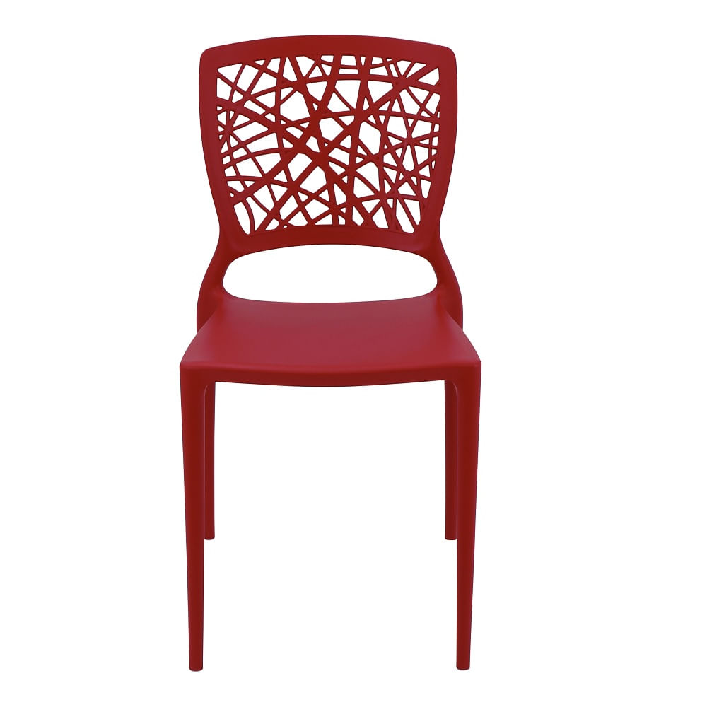 Conjunto de 4 Cadeiras Plásticas Tramontina Joana em Polipropileno e Fibra de Vidro Vermelho - Imagem 2