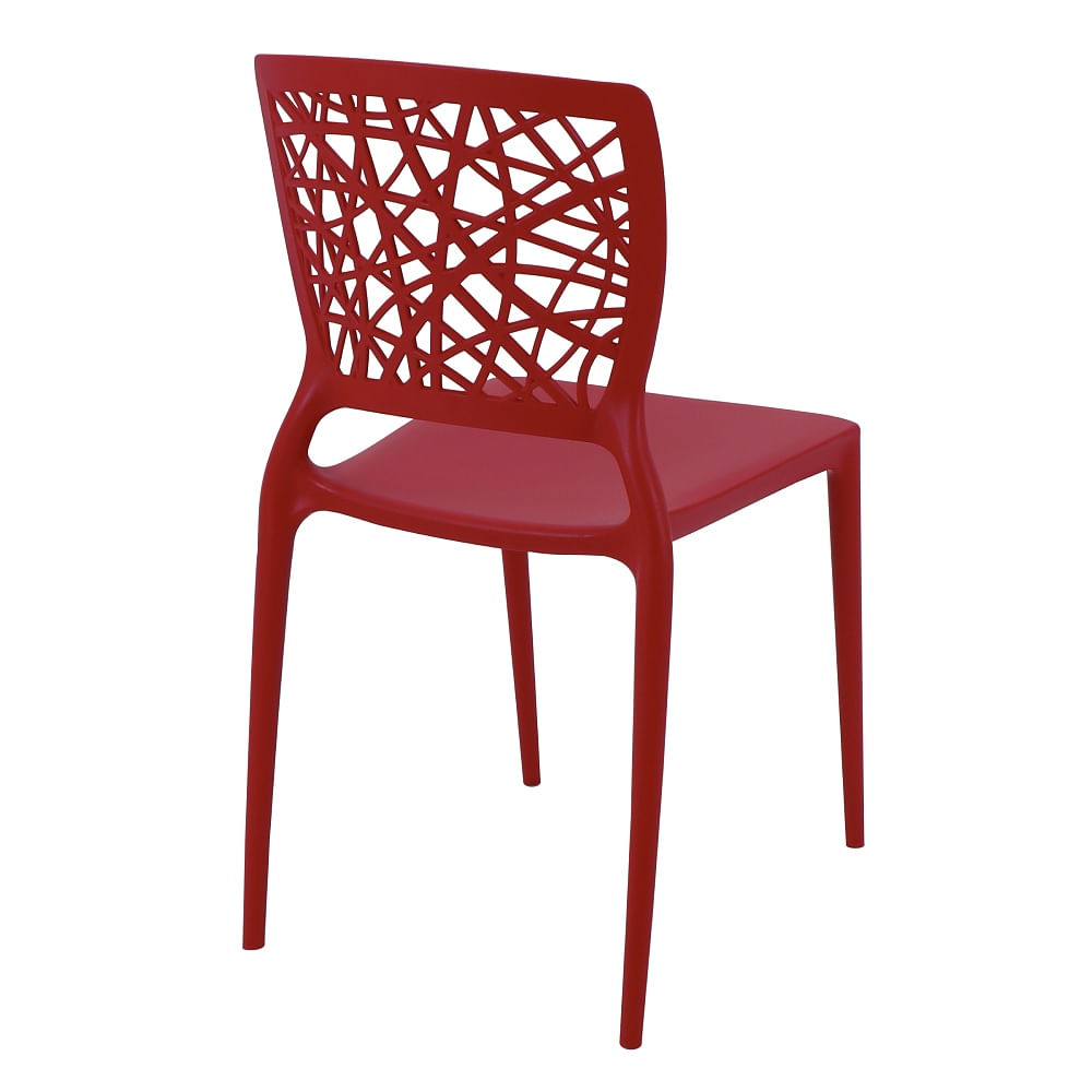 Conjunto de 4 Cadeiras Plásticas Tramontina Joana em Polipropileno e Fibra de Vidro Vermelho - Imagem 5
