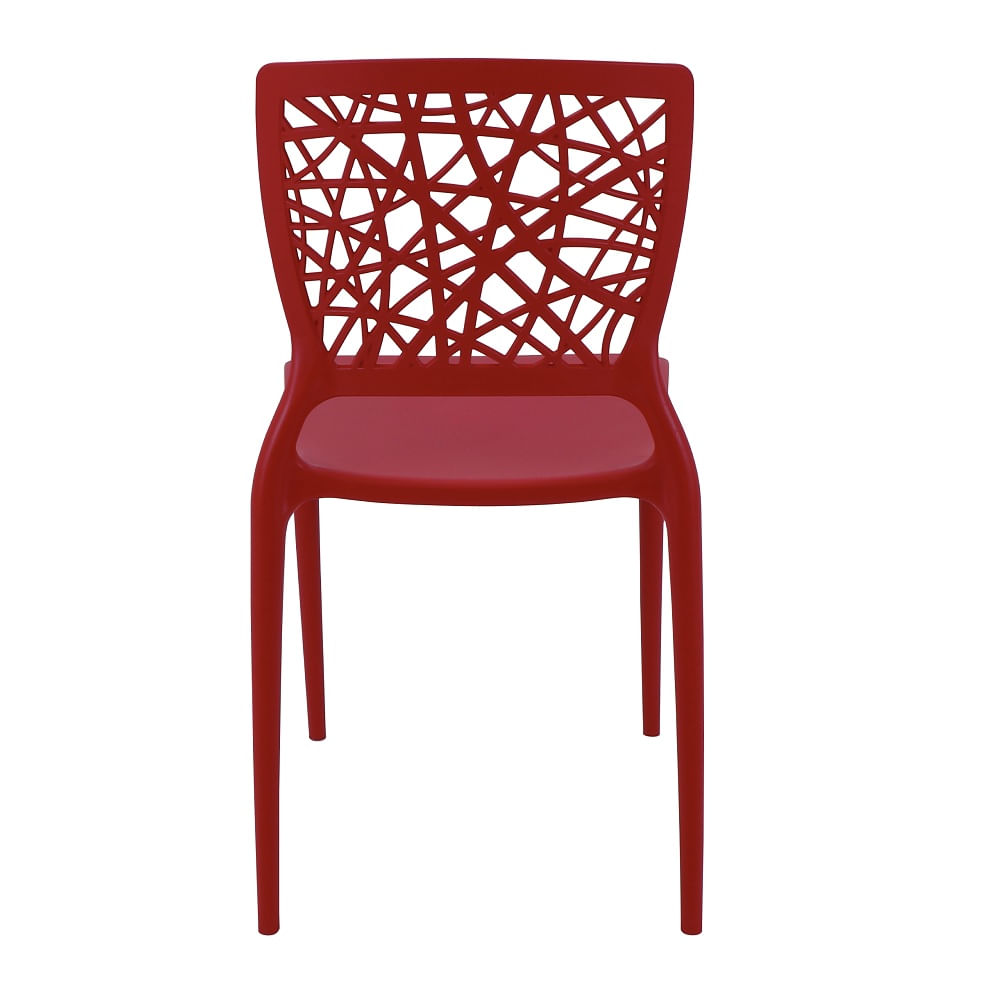Conjunto de 4 Cadeiras Plásticas Tramontina Joana em Polipropileno e Fibra de Vidro Vermelho - Imagem 6