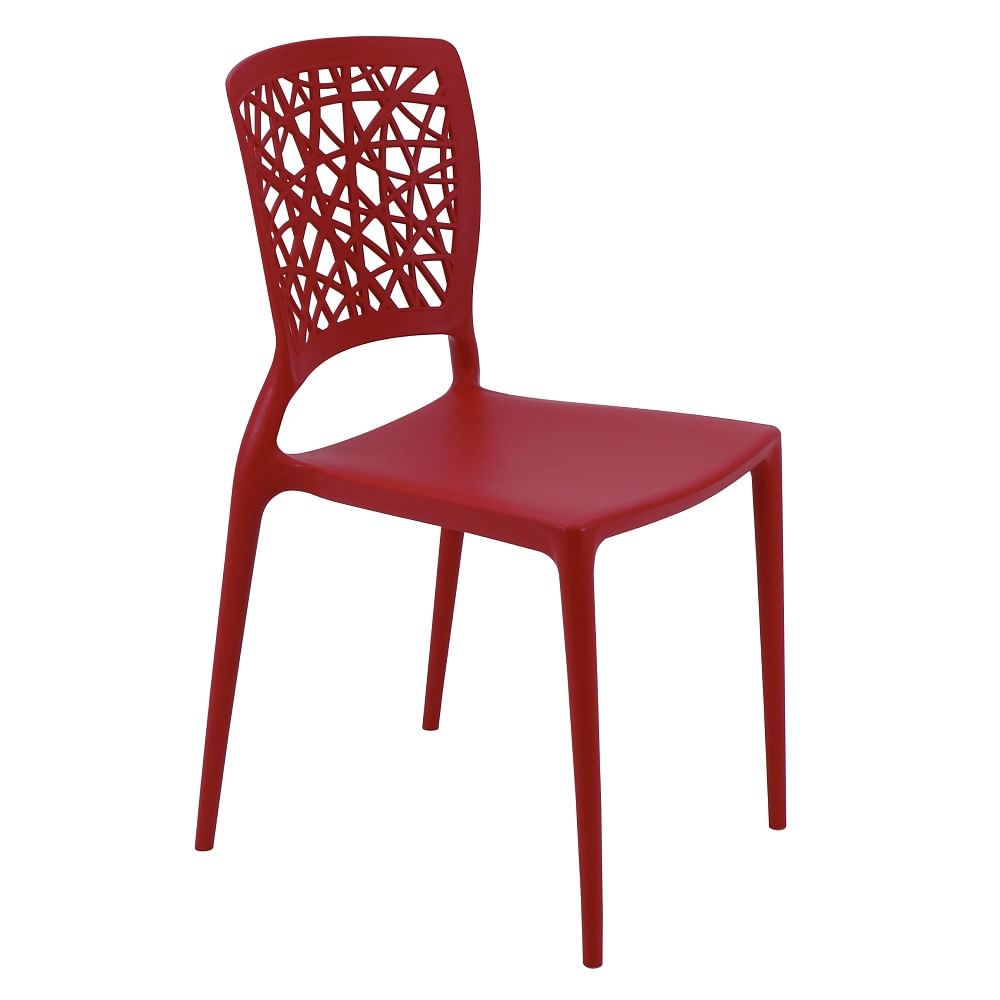 Conjunto de 4 Cadeiras Plásticas Tramontina Joana em Polipropileno e Fibra de Vidro Vermelho - Imagem 7