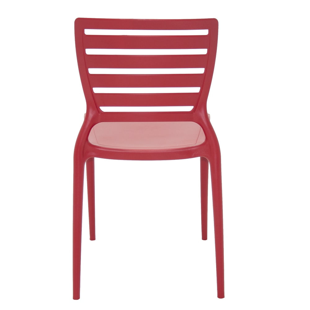 Conjunto de 4 Cadeiras Plásticas Tramontina Sofia com Encosto Horizontal em Polipropileno e Fibra de Vidro Vermelho - Imagem 6
