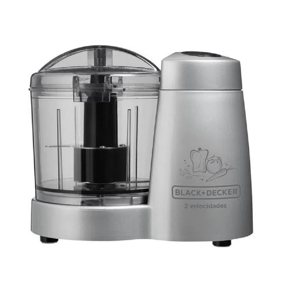 Miniprocessador de Alimentos Black + Decker 120W 2 velocidades Lâminas em Aço Inox Prata HC32P – 220 Volts - Imagem 3