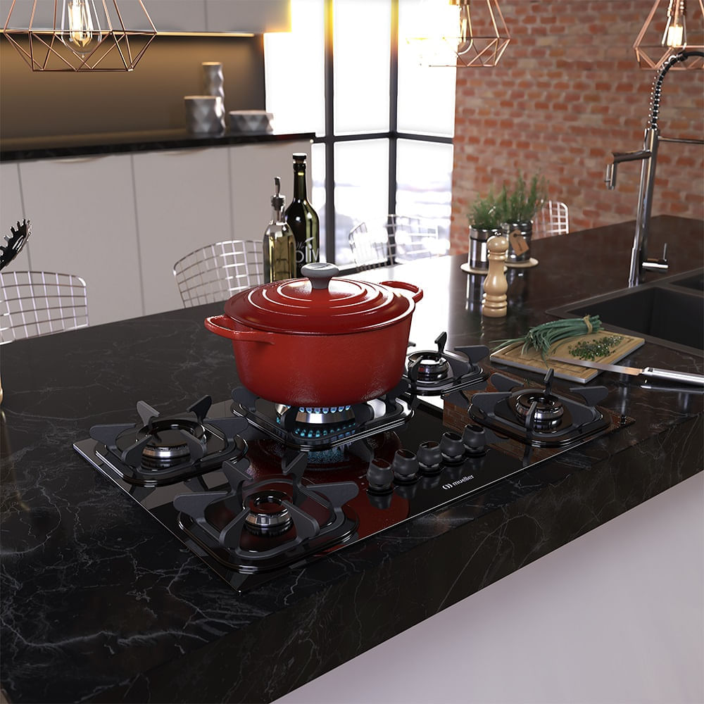 Cooktop Mueller 5 Bocas com Queimador Tripla Chama Preto – Bivolt - Imagem 7