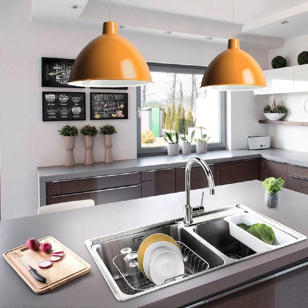 Cuba de Sobrepor Dupla Franke Bell 86x48 30 Litros e 24 Litros Inox - Imagem 3