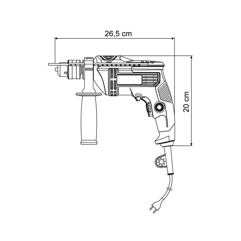 Furadeira de Impacto Tramontina 1/2" com Empunhadura Auxiliar Velocidade Variável e Sistema de Reversão Branca – 220 Volts - Imagem 4