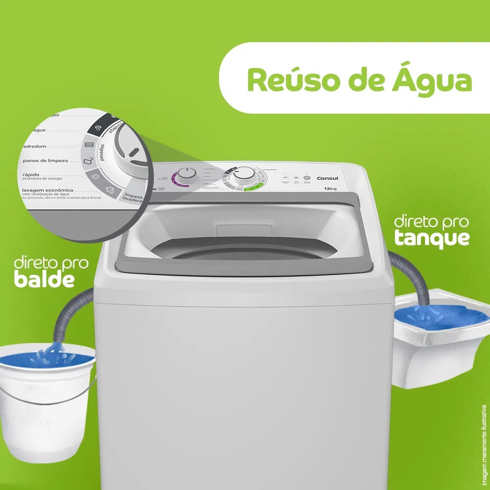 Lavadora de Roupas Consul 12Kg CWH12AB – 220 Volts - Imagem 8