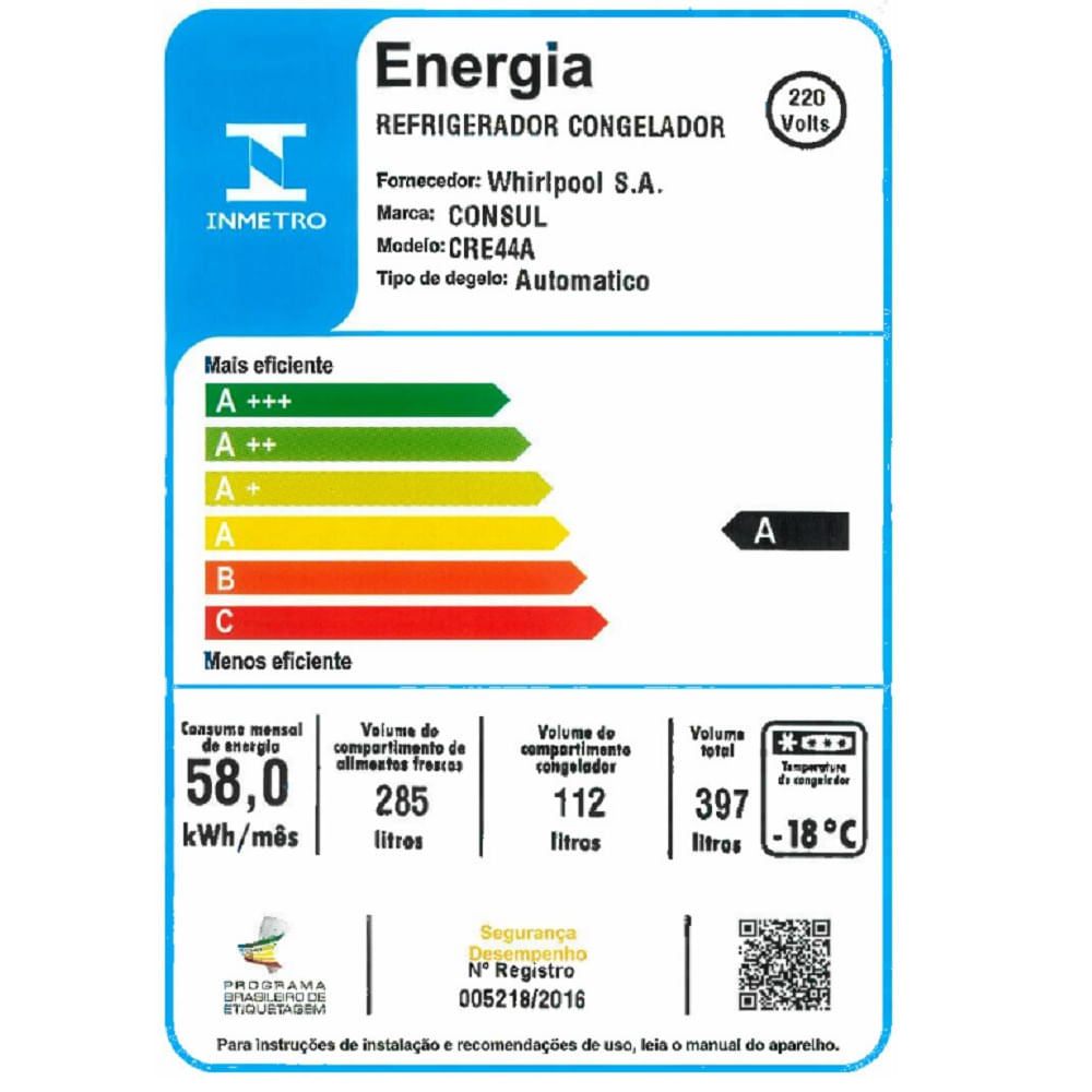 Refrigerador Consul Frost Free Duplex 397 Litros com Freezer Embaixo Branca CRE44AB – 220 Volts - Imagem 7