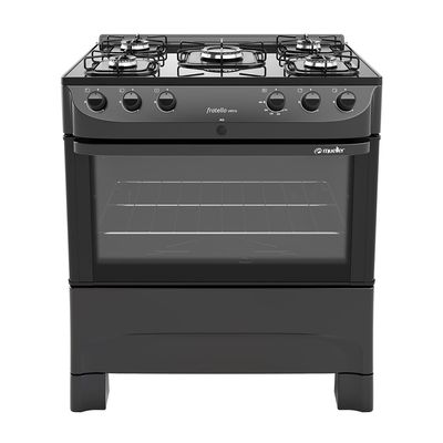 Fogão de Piso Mueller 5 Bocas Fratello Vetro com Mesa de Vidro Preto - Bivolt