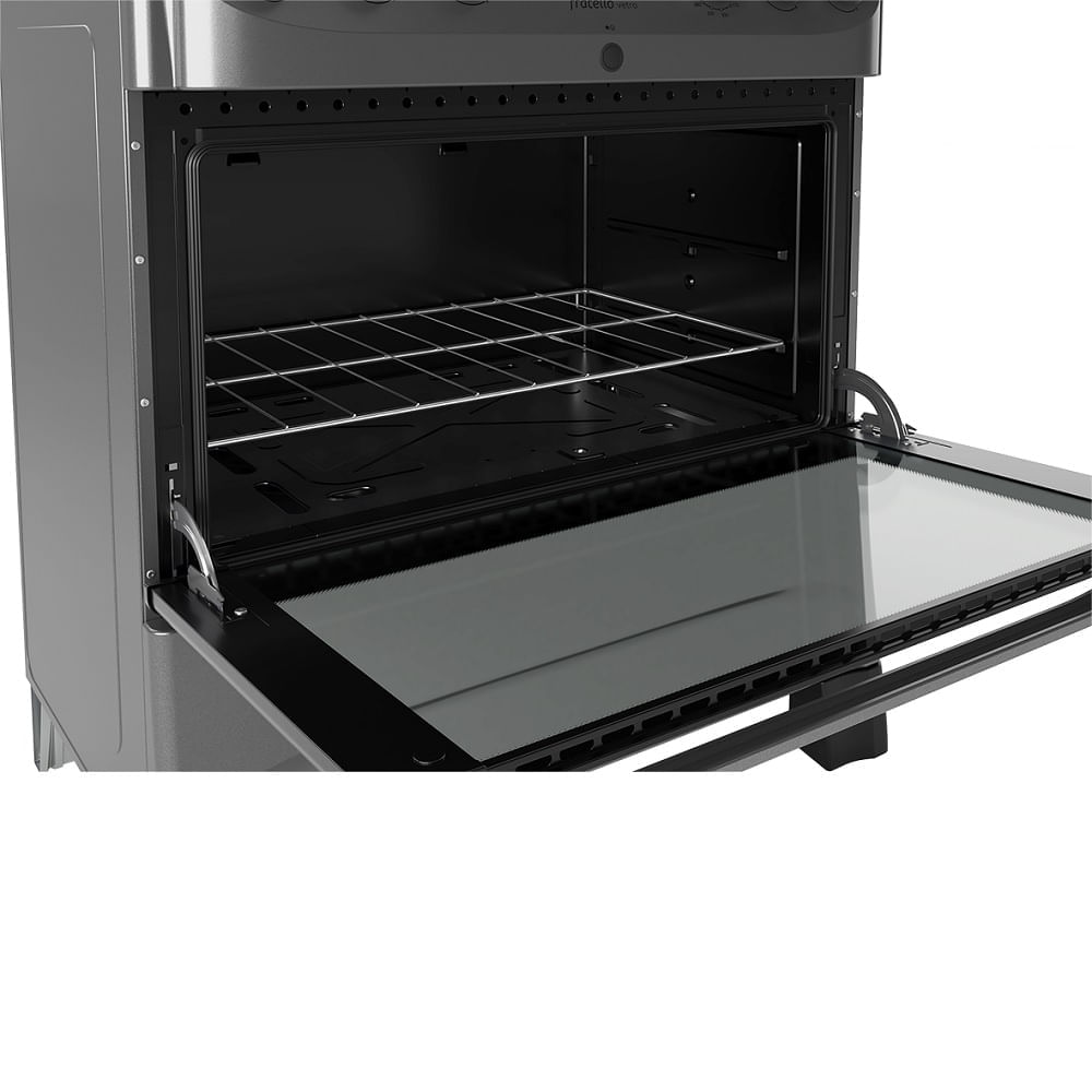 Fogão de Piso Mueller 5 Bocas Fratello Vetro com Mesa de Vidro Grafite - Bivolt - Imagem 6