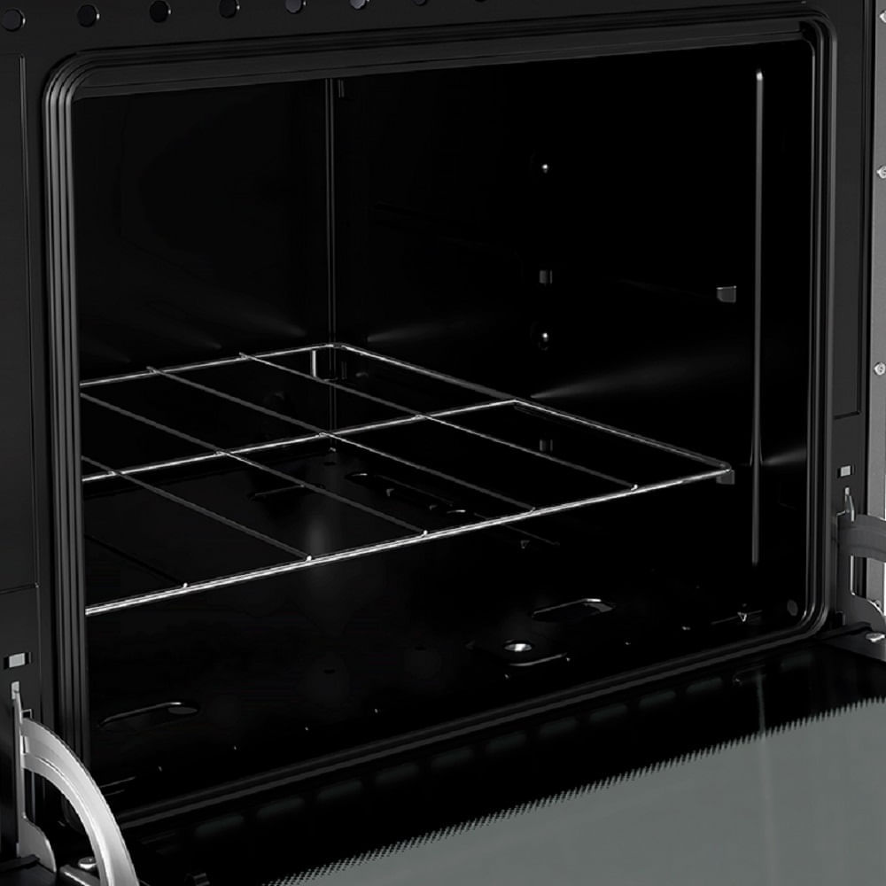 Fogão de Piso Mueller 4 bocas com mesa de vidro Fratello Vetro Preto – Bivolt - Imagem 5