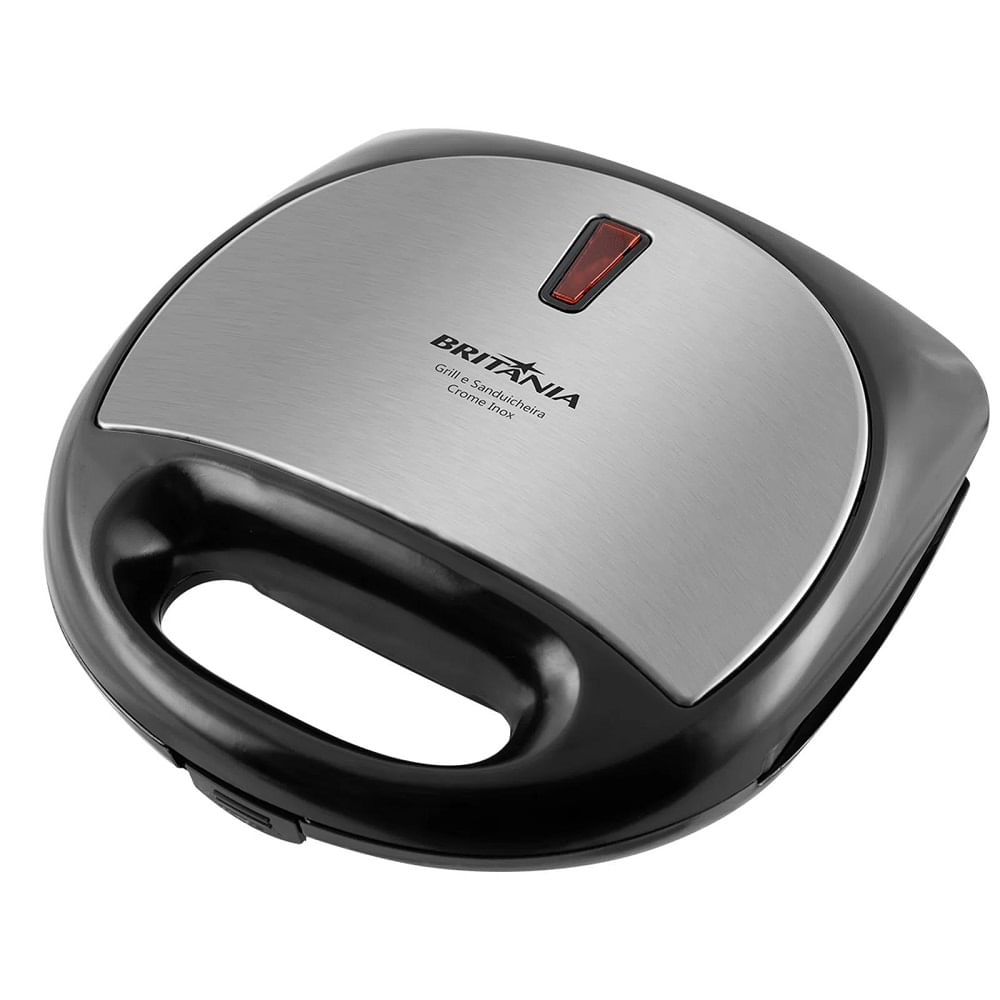 Sanduicheira e Grill Britânia Crome Preto/Inox – 127 Volts - Imagem 2