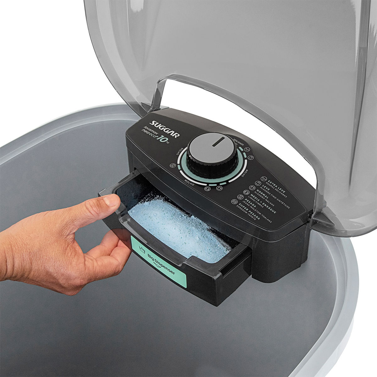 Lavadora de Roupas Suggar 10Kg Lavamax Neo Eco Prata LE1012PR – 220 Volts - Imagem 8