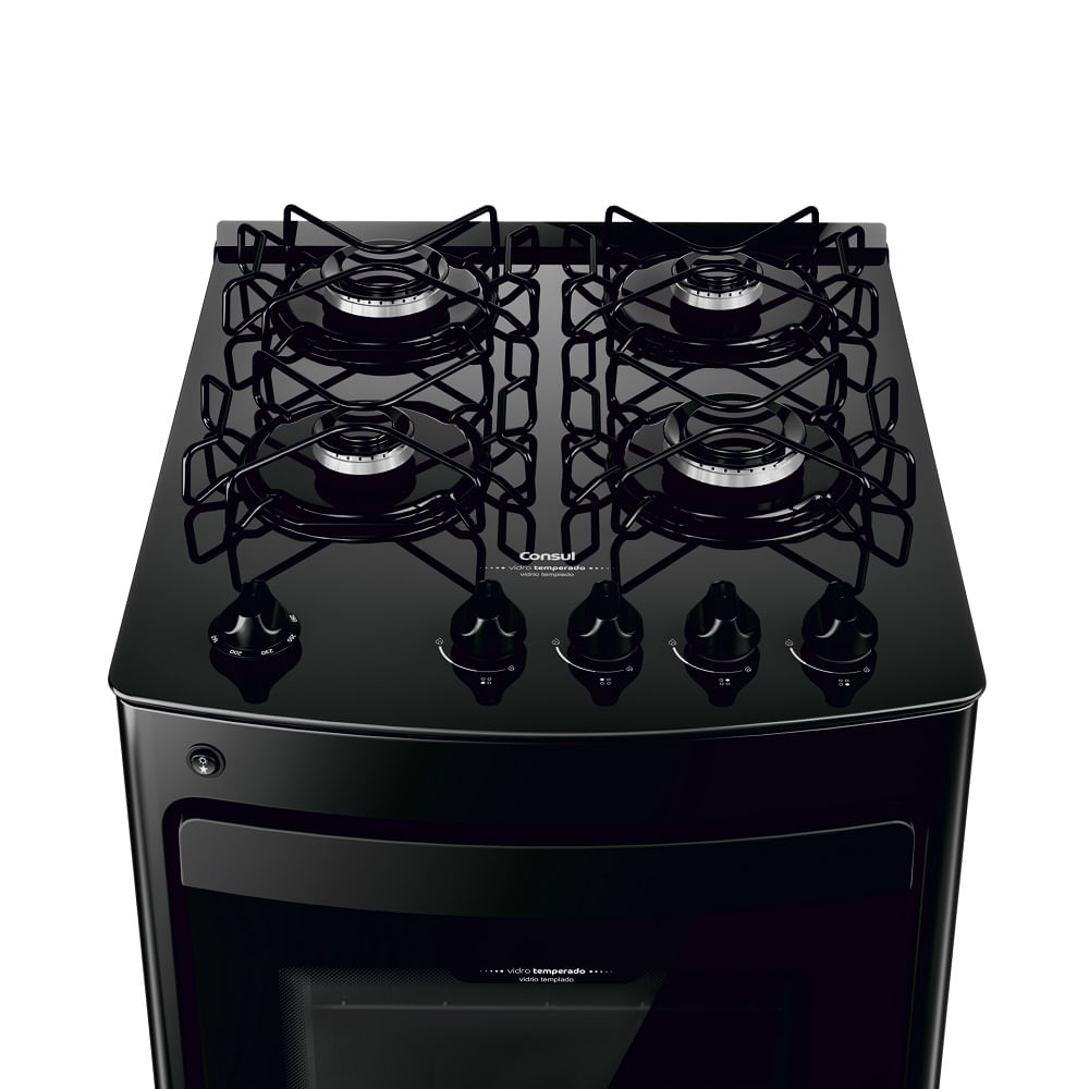 Fogão de Piso Consul 4 Bocas com Mesa de Vidro Preto CFO4VBE – Bivolt - Imagem 4