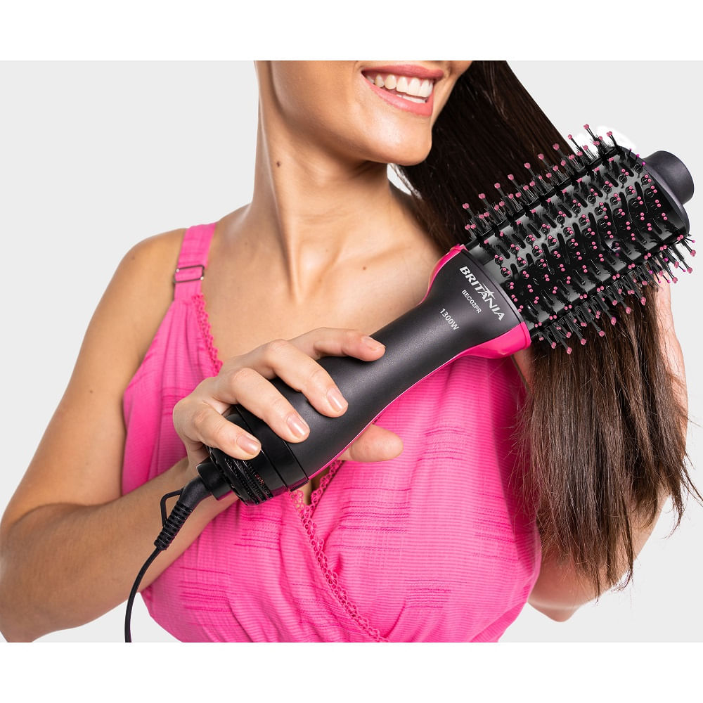 Escova Secadora Britânia Preto e Rosa BEC02PR- Bivolt - Imagem 5