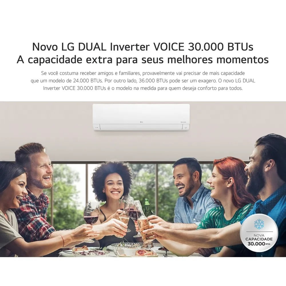Ar Condicionado Split Hi Wall LG Inverter Dual Voice 30000 BTU Quente Frio – 220 Volts - Imagem 9