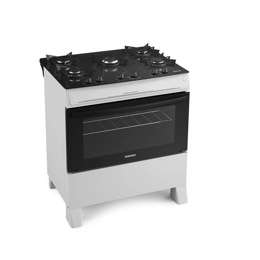 Fogão de Piso Itatiaia 5 Bocas com Mesa de Vidro Electra Glass New Branco – Bivolt - Imagem 2