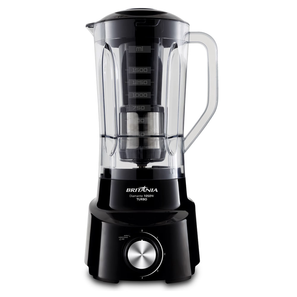 Liquidificador Britânia 1050W 2,65 Litros 4 Velocidades + Pulsar Preto Diamante 800 – 220 Volts