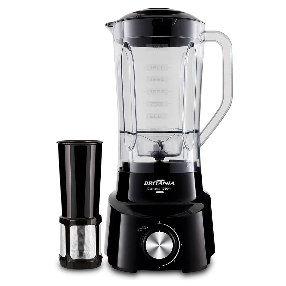Liquidificador Britânia 1050W 2,65 Litros 4 Velocidades + Pulsar Preto Diamante 800 – 220 Volts - Imagem 2