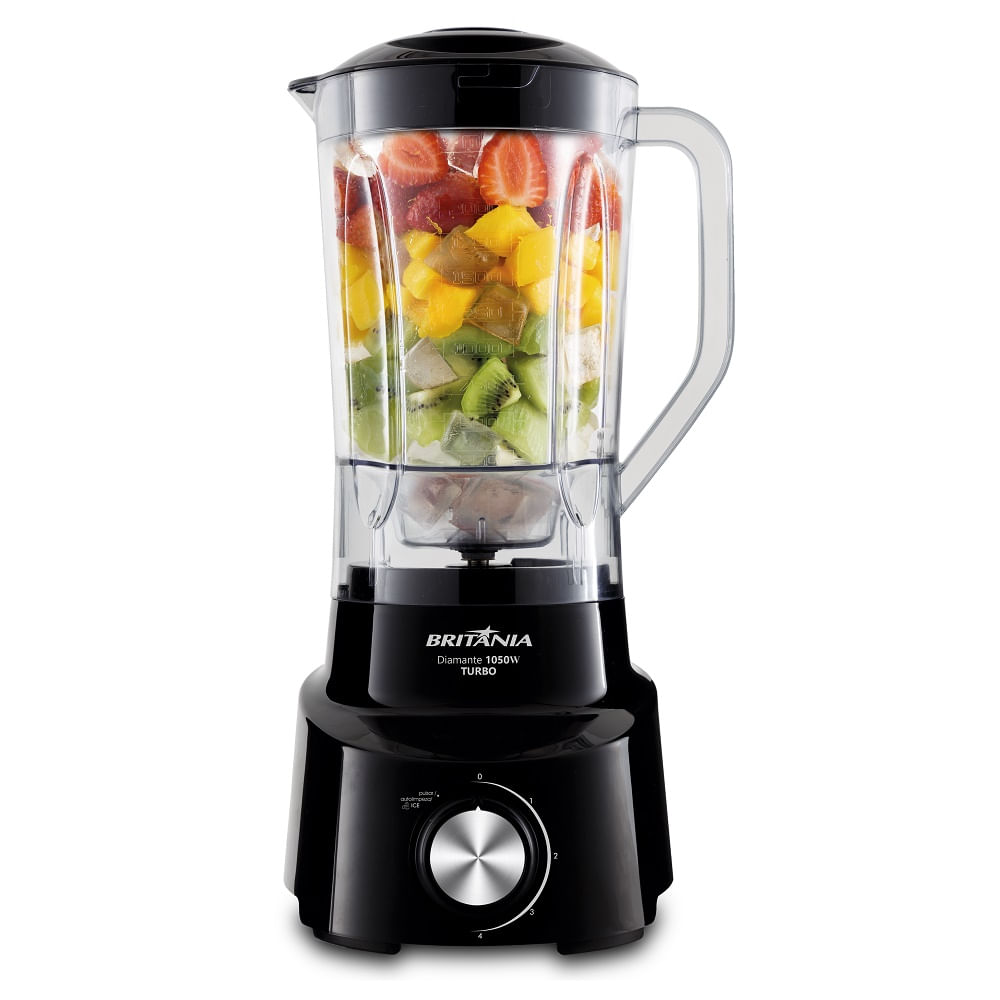 Liquidificador Britânia 1050W 2,65 Litros 4 Velocidades + Pulsar Preto Diamante 800 – 220 Volts - Imagem 4