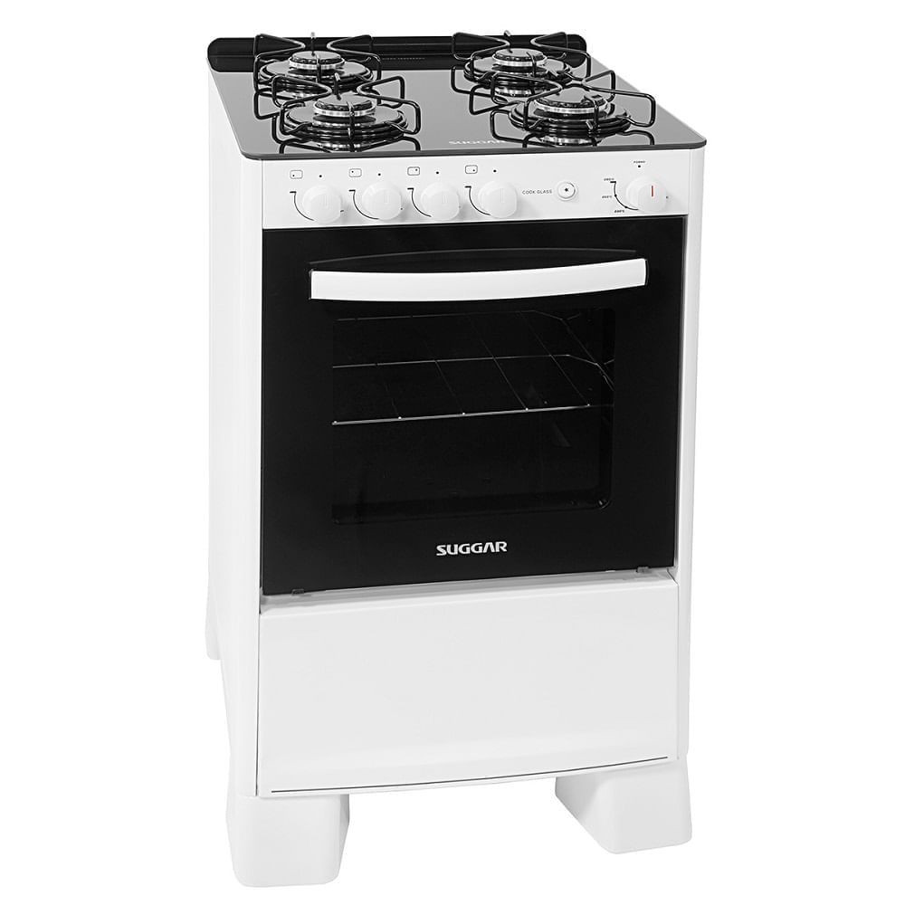 Fogão de Piso Suggar 4 Bocas Cook Glass Branco – Bivolt - Imagem 2