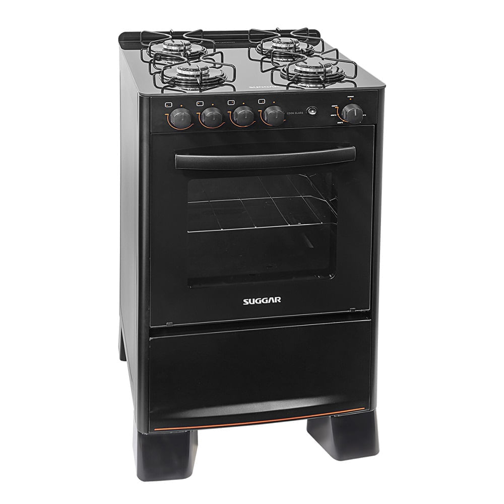 Fogão de Piso Suggar 4 Bocas Cook Glass Preto– Bivolt - Imagem 2