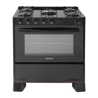 Fogão de Piso Suggar 5 Bocas Cook Glass Preto – Bivolt