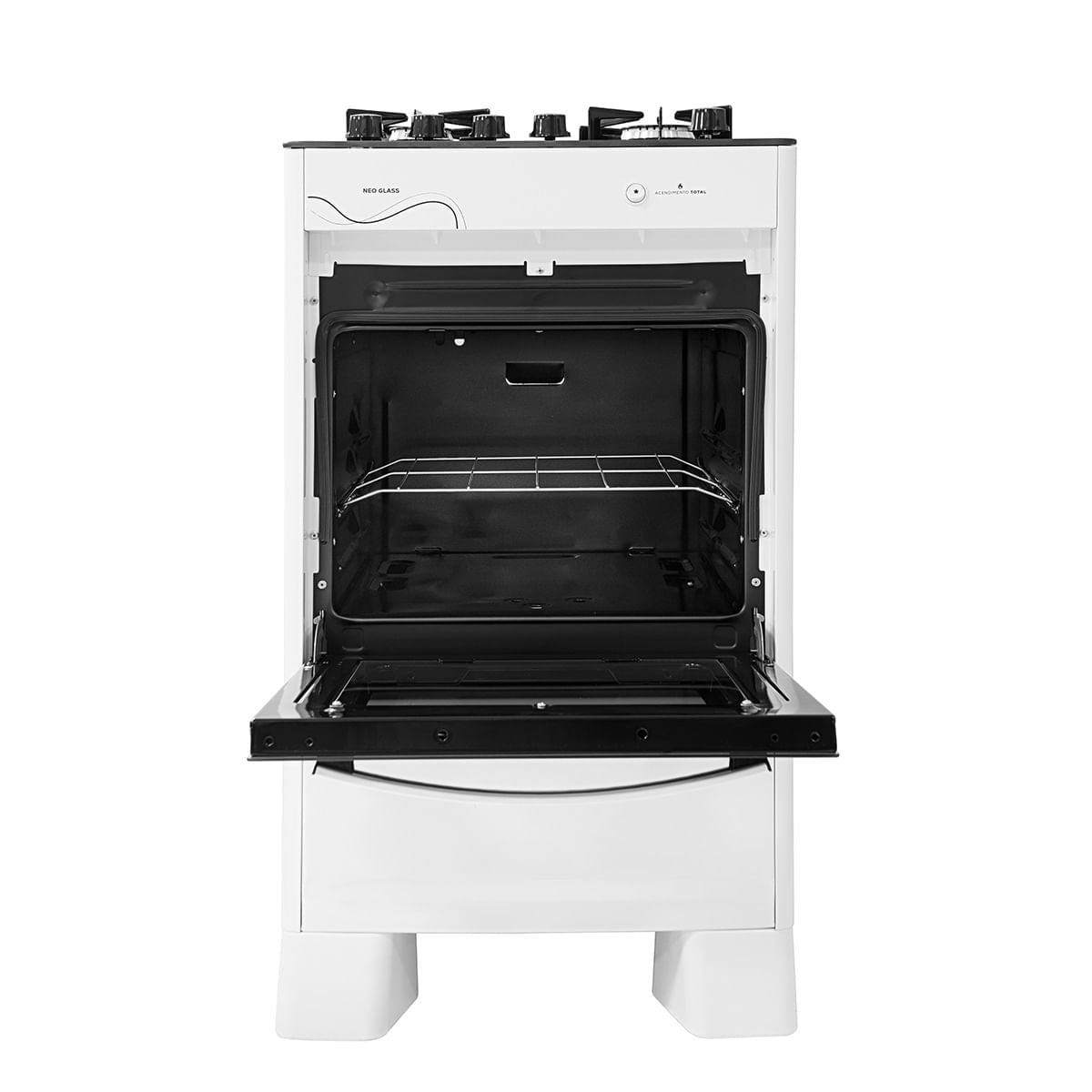 Fogão de Piso Suggar 4 Bocas Mesa de Vidro Neo Glass Branco – Bivolt - Imagem 3