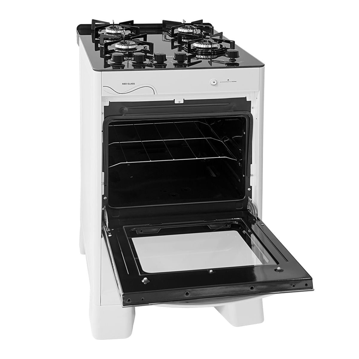 Fogão de Piso Suggar 4 Bocas Mesa de Vidro Neo Glass Branco – Bivolt - Imagem 4