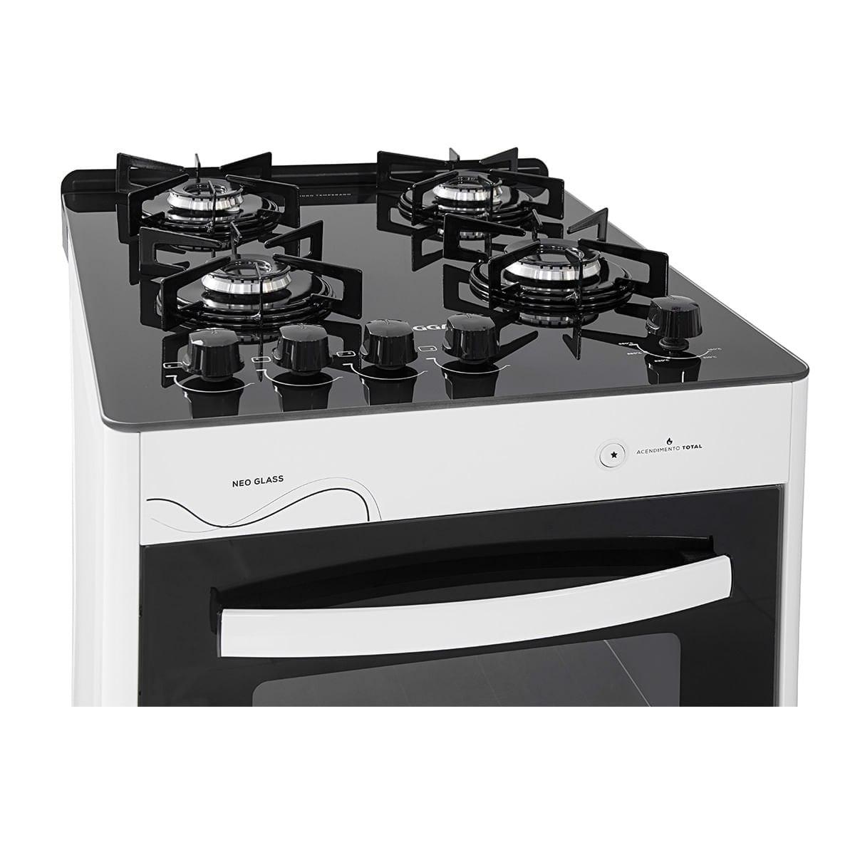 Fogão de Piso Suggar 4 Bocas Mesa de Vidro Neo Glass Branco – Bivolt - Imagem 5