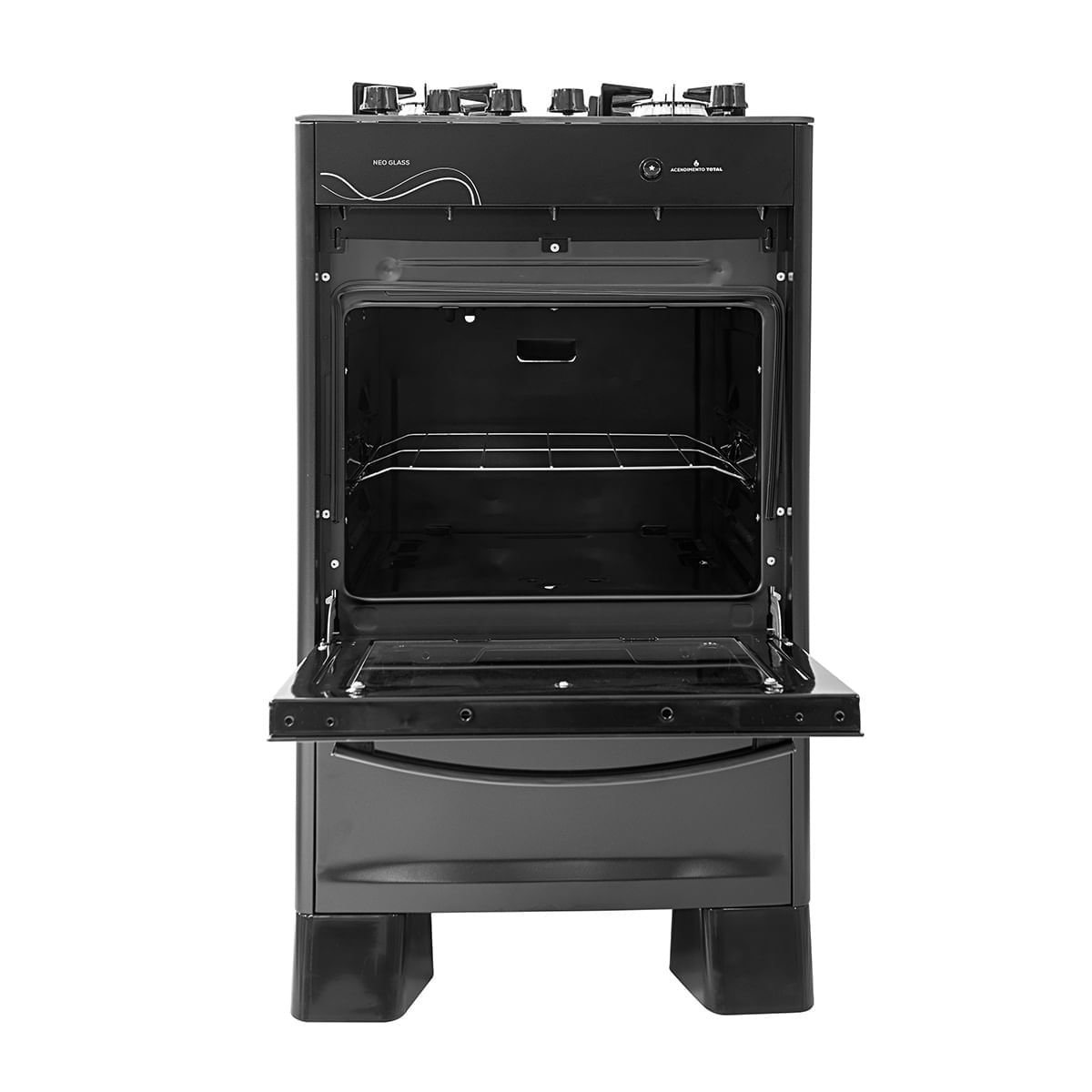 Fogão de Piso Suggar 4 Bocas Mesa de Vidro Neo Glass Preto – Bivolt - Imagem 3