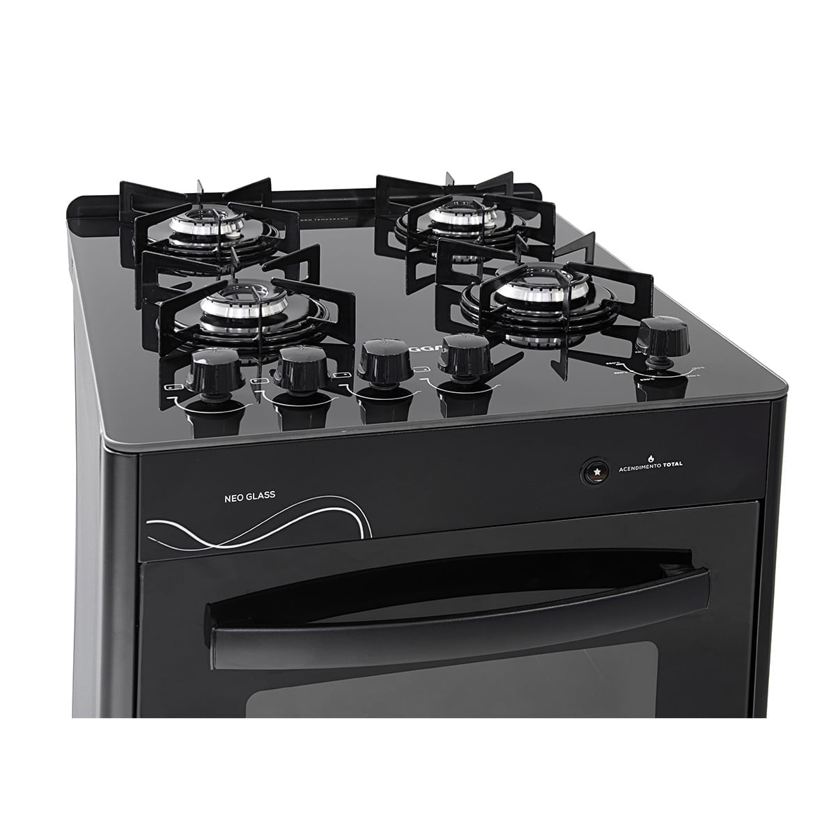 Fogão de Piso Suggar 4 Bocas Mesa de Vidro Neo Glass Preto – Bivolt - Imagem 5