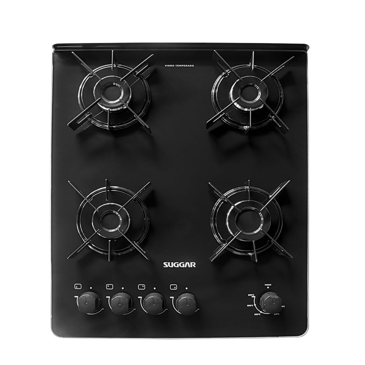 Fogão de Piso Suggar 4 Bocas Mesa de Vidro Neo Glass Preto – Bivolt - Imagem 6