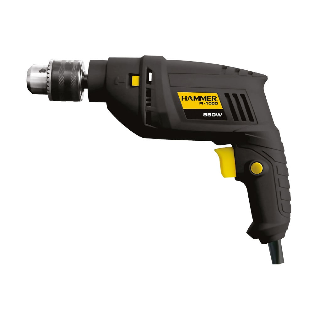 Furadeira Elétrica de Impacto Hammer 550W Preta FI-1000 – 127 Volts