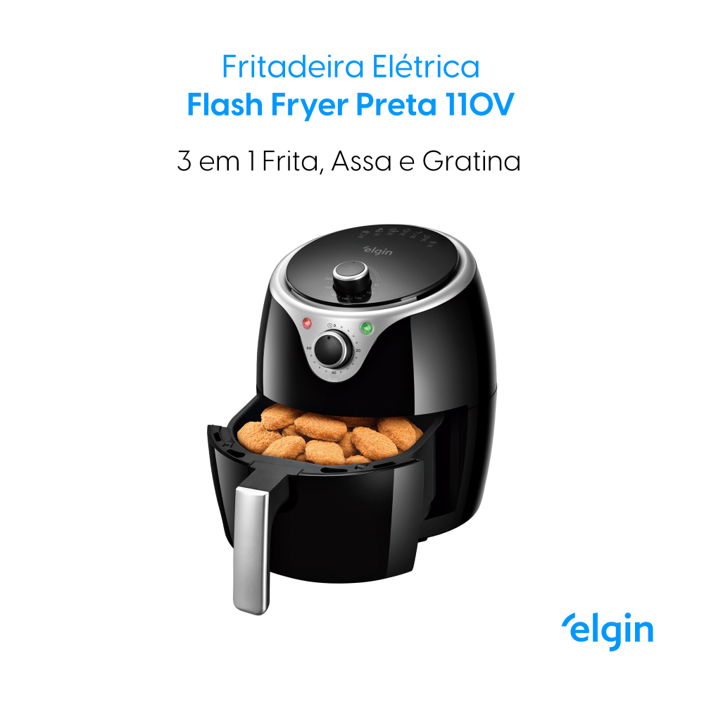 Fritadeira Elétrica Elgin 3,5 Litros Flash Fryer sem Óleo Preta – 127 Volts - Imagem 4
