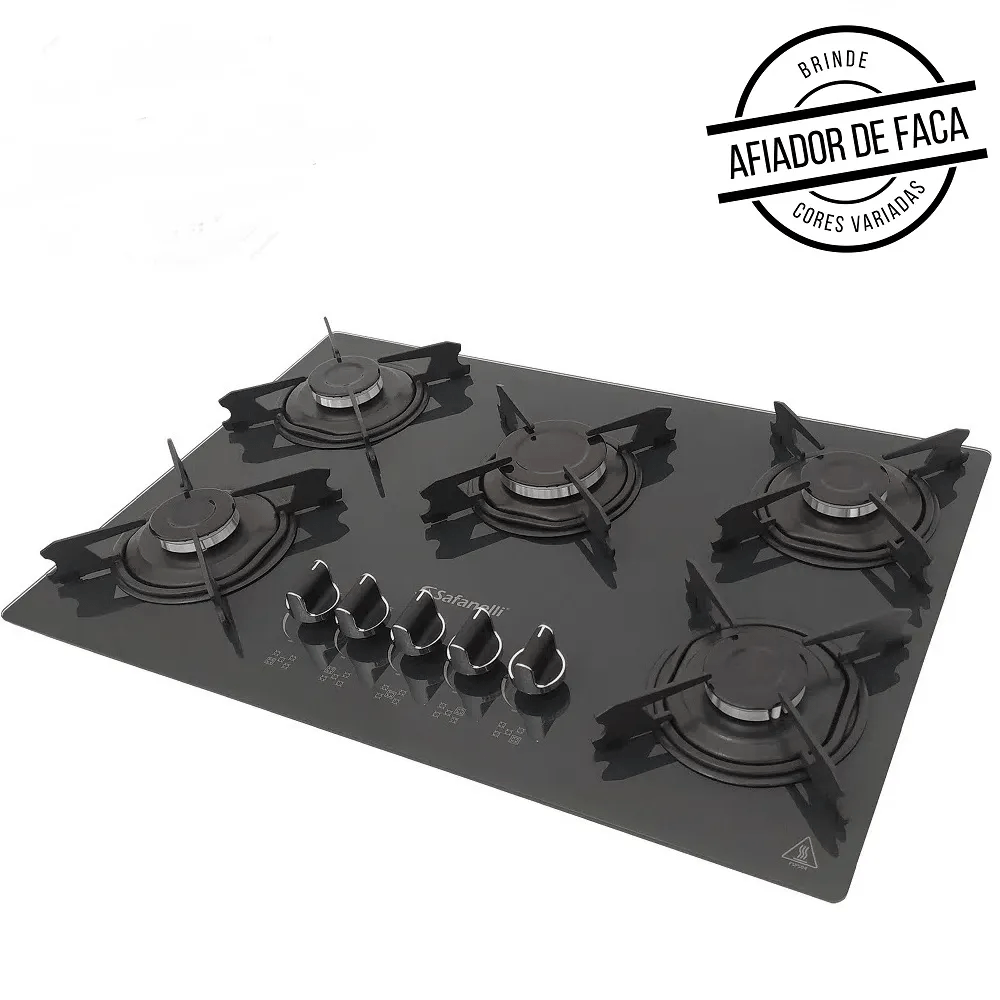 Cooktop Safanelli Gourmet 5 Bocas Preto Gray FSZ508 – Bivolt - Imagem 9