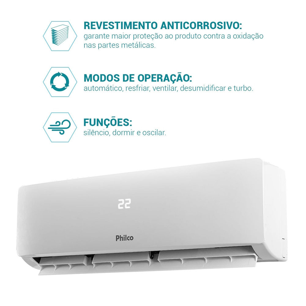 Ar Condicionado Split Hi Wall Philco 9000 BTU/h Frio PAC9FI – 220 Volts - Imagem 8