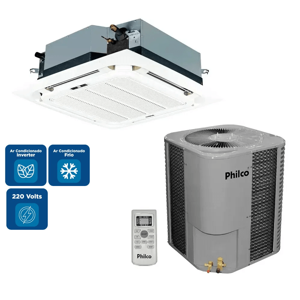 Ar Condicionado Split Cassete 4 Vias Inverter Philco 36000 BTU/h Frio Monofásico PAC36000ICFM5 - 220 Volts - Imagem 2