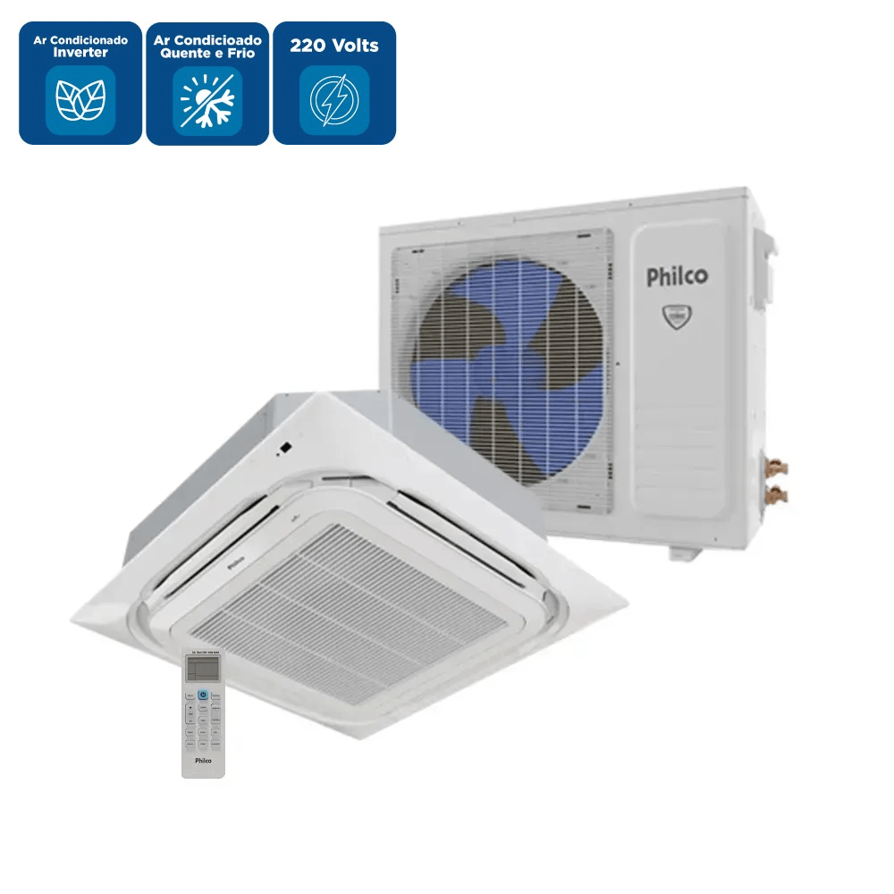 Ar Condicionado Split Cassete Philco Eco Inverter 24000 BTU/h Quente e Frio Monofásico PAC24000ICQFM16 – 220 Volts - Imagem 2