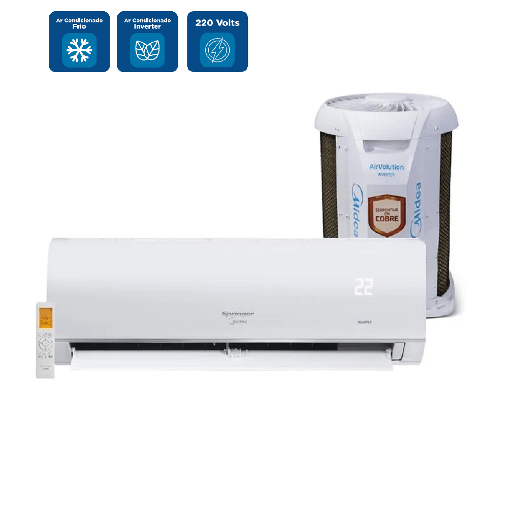 Ar Condicionado Split Hi Wall Inverter Springer Midea AirVolution Connect 18000 BTU/h Frio 42AFVCI18S5 - 220 Volts - Imagem 3