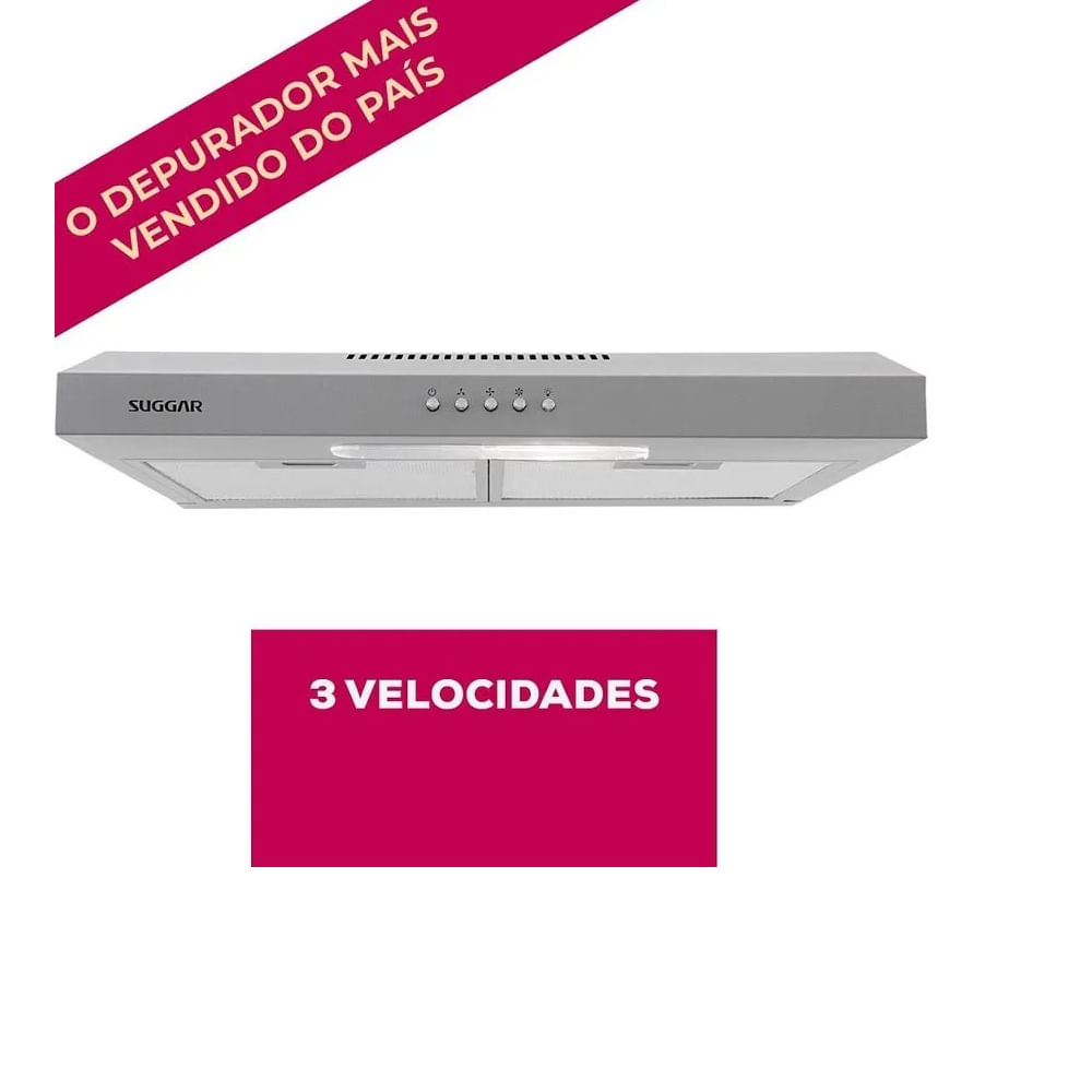 Depurador de Ar Suggar Slim 60cm Prata DPS161PR – 127 Volts - Imagem 6