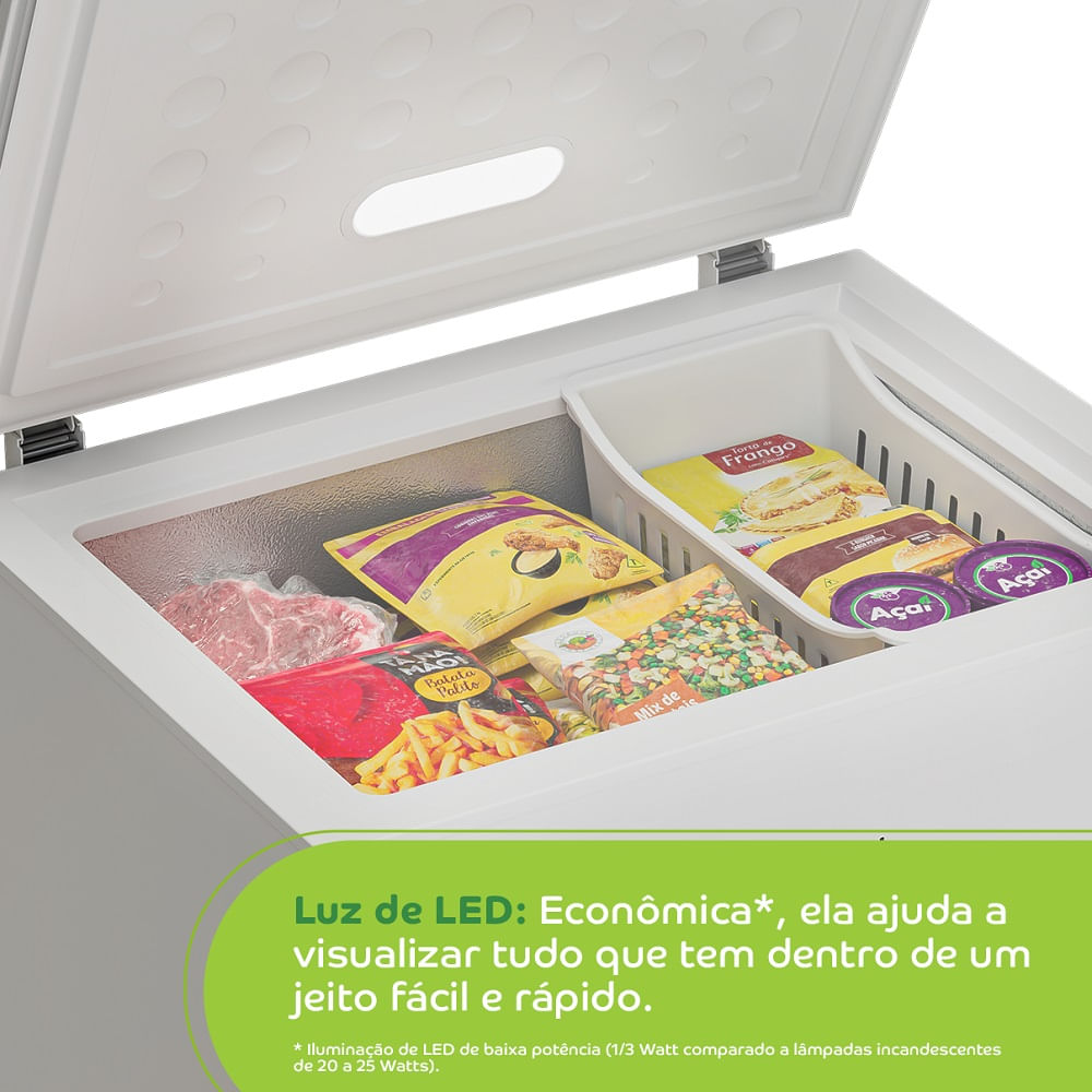 Freezer Horizontal Consul 142 Litros Branco CHA14AB – 127 Volts - Imagem 11