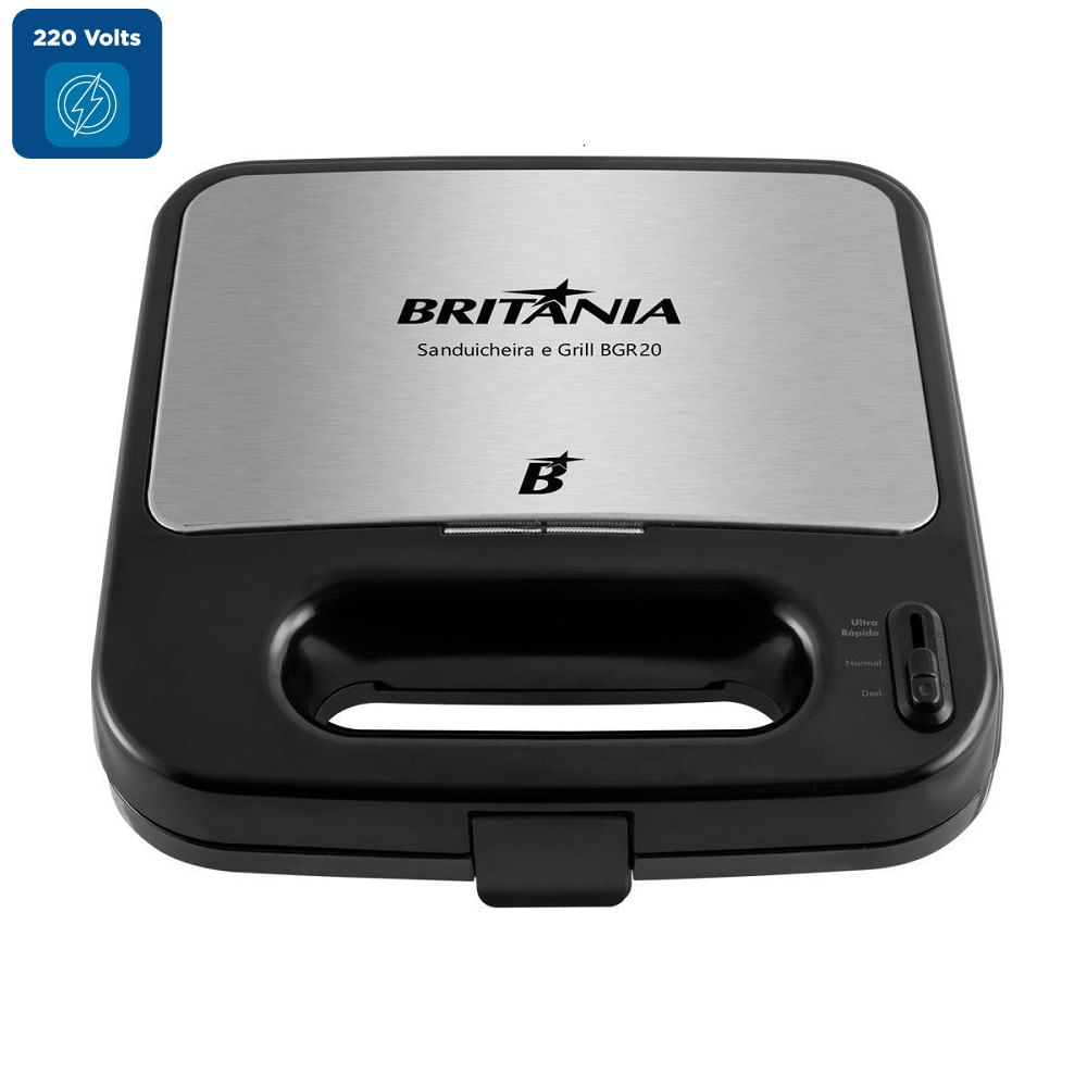 Sanduicheira e Grill Britânia Antiaderente Preta BGR20 – 220 Volts - Imagem 2