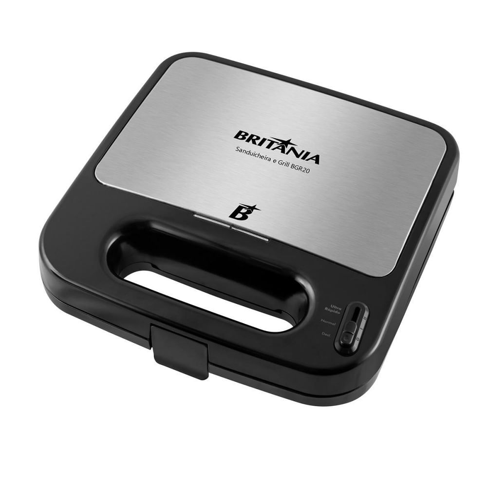 Sanduicheira e Grill Britânia Antiaderente Preta BGR20 – 220 Volts - Imagem 4