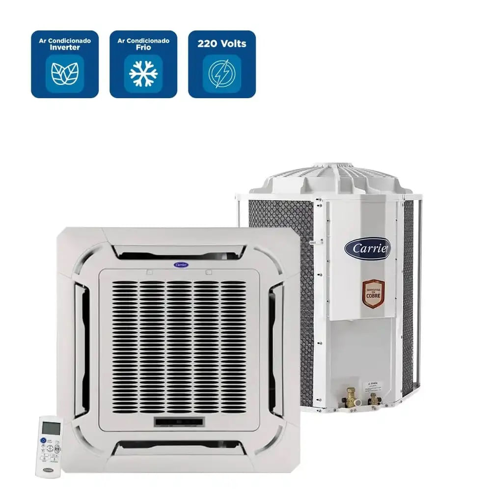 Ar Condicionado Split Cassete Inverter Carrier 57000 BTU/h Frio Monofásico 40KVQB60C5 – 220 Volts - Imagem 2
