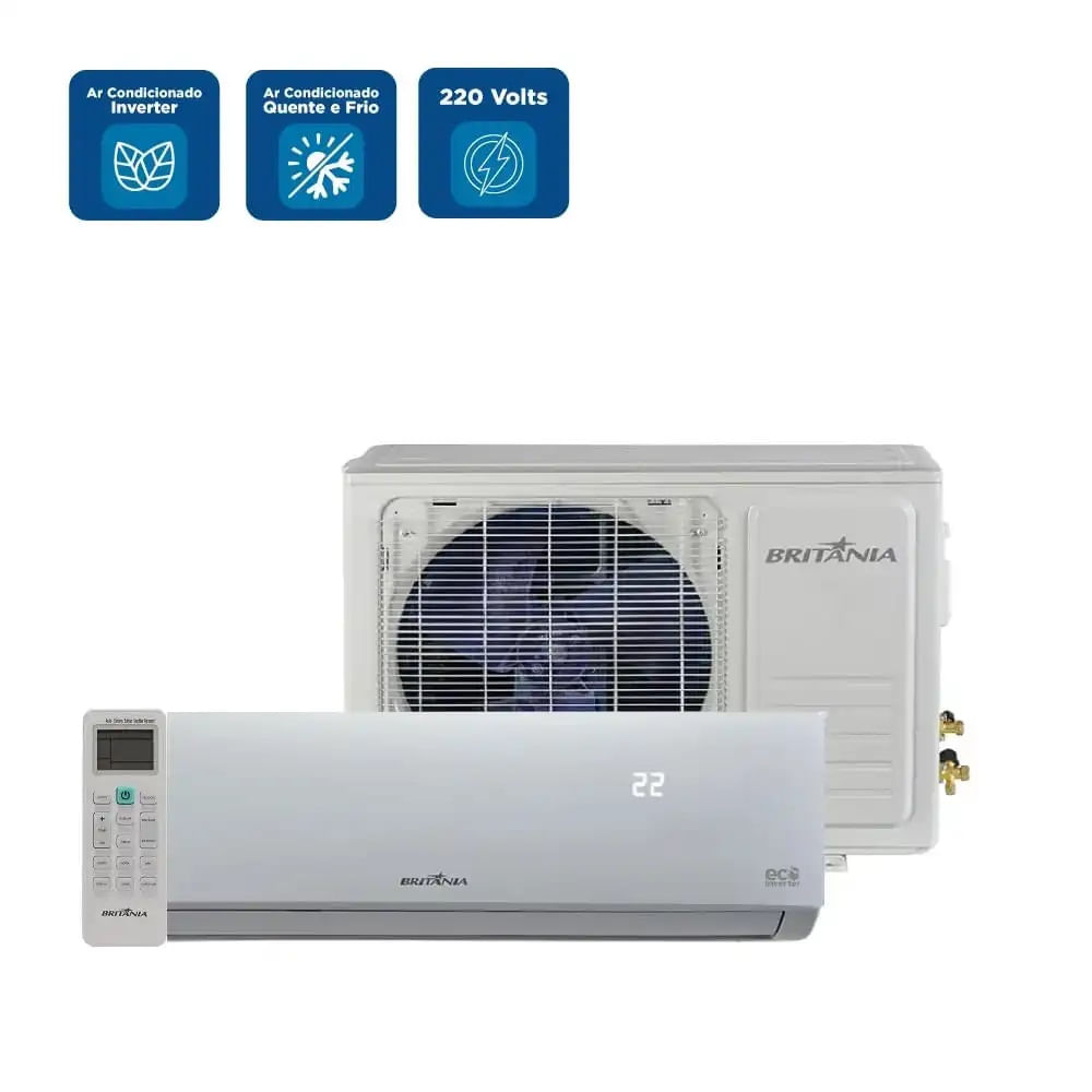 Ar Condicionado Split Inverter Britânia Eco 24000 BTUs Quente e Frio BAC24000IQFM9W – 220 Volts - Imagem 2