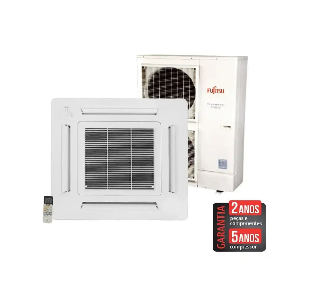 Ar Condicionado Split Cassete Inverter Fujitsu 48000 BTU/h Quente e Frio Trifásico AUBG54LRLA - 380 Volts