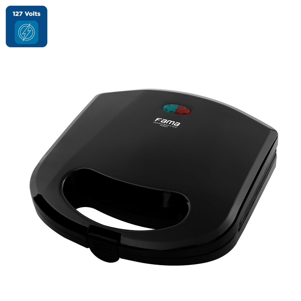 Sanduicheira e Grill Fama Antiaderente Preta FGR01 – 127 Volts - Imagem 2